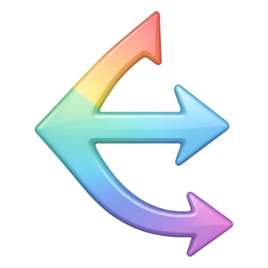 Pastel rainbow arrow pointing left sticker