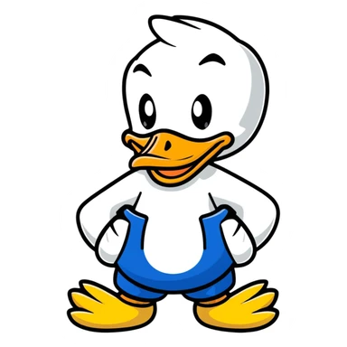 Donald Duck cartoon sticker style, different expression sticker