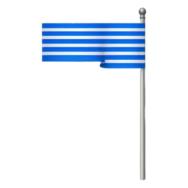 Modern Flag with blue and white stripes   Flat image sticker