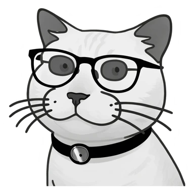cat wearing glasses sticker