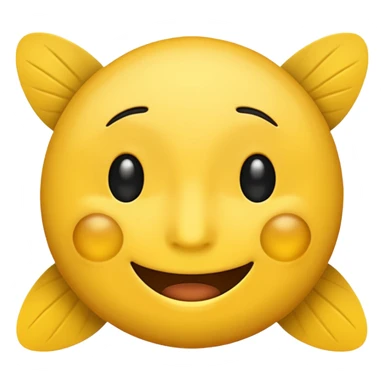 😊🥺 these emojis but with flies around it and its happy yellow face emoji black eyes like the 4th image but its cuter remove the nose make the eyes bigger and fully black and close its mouth make it smile sticker
