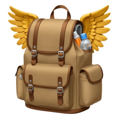 hiking backpack with wings sticker