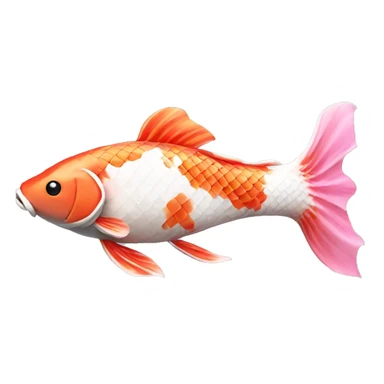 Pink and white fancy koi fish  sticker