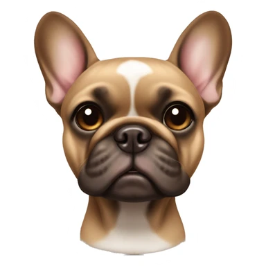French bulldog brown color with brown eyes one ear standing the other down sticker