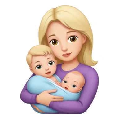 Mom holding newborn sticker