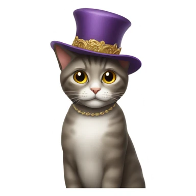 Cat wearing a fancy hat sticker