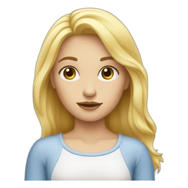 Fille blonde aux yeux bleus  sticker