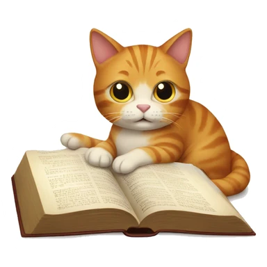 a ginger cat reading the Bible sticker