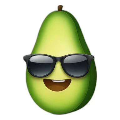 Avocado wearing a sunclasses sticker