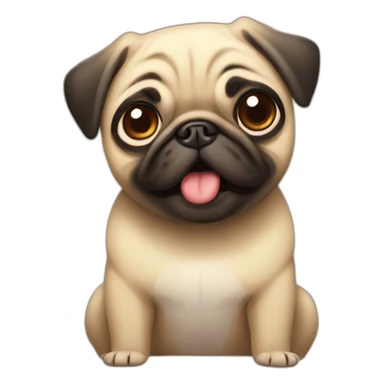 cute anime pug with a shocked face sticker