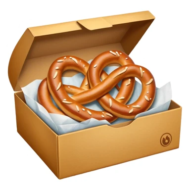 Pretzel on food paper box sticker