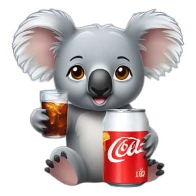 koala drinking can of cola sticker