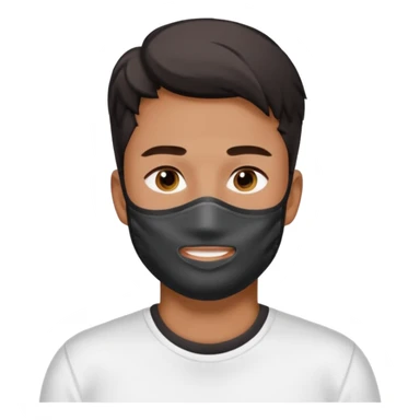  man, skincare charcoal face mask, white shirt sticker