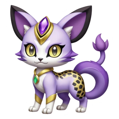 Meloetta-Meicoomon-Gatomon-Liepard-Pokémon-Digimon-Fakémon-fusion-hybrid-creature sticker