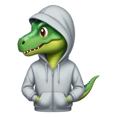 Dinosaur wearing hoodie sticker
