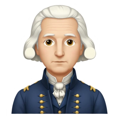 Draw George Washington with white hair, colonial suit & calm expression. sticker