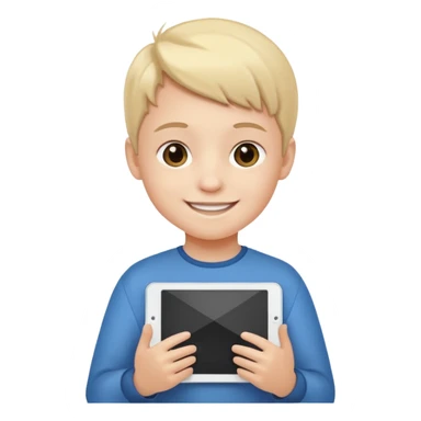 kid hold a tablet sticker