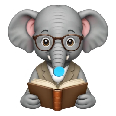 elefante estudioso sticker