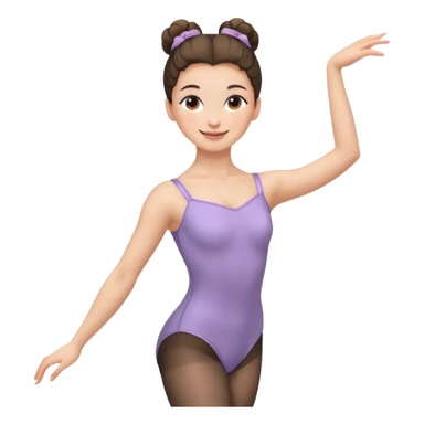 ballet bun  hair princes standing pose sticker