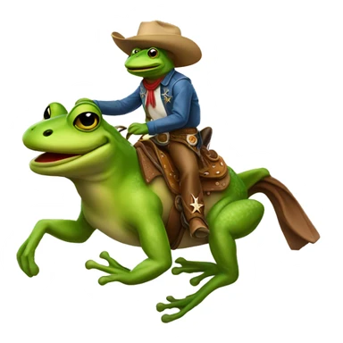 Cowboy frog riding a horse sticker