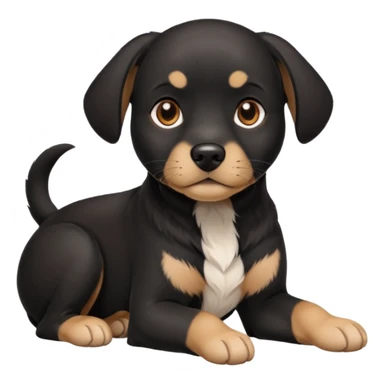 Chien noir avec poitrine et patte avant droite blanche sticker