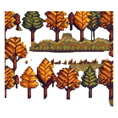 fall season landscape with trees and orange foliage sticker