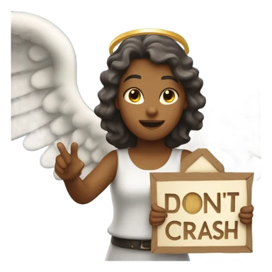 An angel holding a sign that says don’t crash out sticker