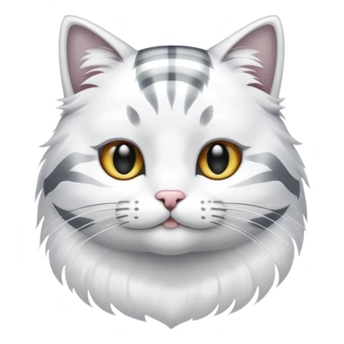 cat with white fur at the bottom and silver stripes at the top sticker