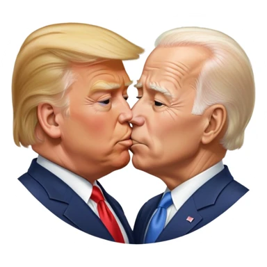 Donald Trump Kissing Joe Biden sticker