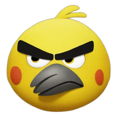 yellow angry bird  sticker