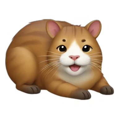 Cat on a capybara sticker