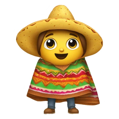 Taco wearing a Mexican poncho sticker