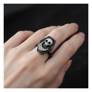 goth coffin ring, cute, expressive, minimal sticker