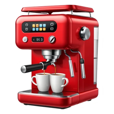 red coffe machine sticker