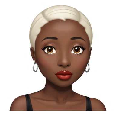 Cynthia erivo black hair Alluring black woman wide nose bald head big glossy lips sticker