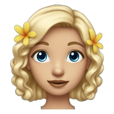 blue eyed girl with flower earrings sticker