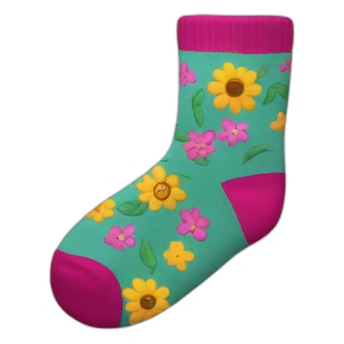 Socks with flowers  sticker