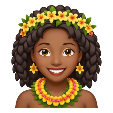 hawaian black woman sticker