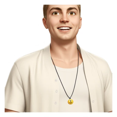 smiling boy in open shirt sticker