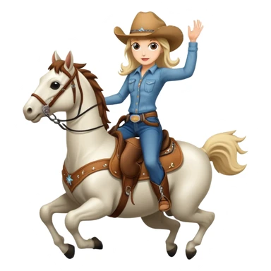 Girl on bucking bronco sticker