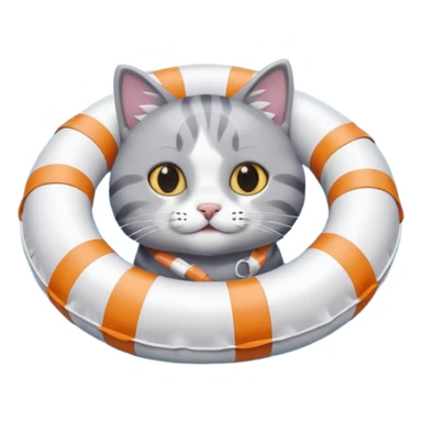 Cat in a swimming ring sticker