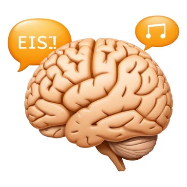 Natural Language Processing, brain with text analysis, speech bubbles with data parsing sticker