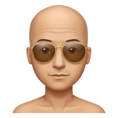 Bald person with sunglasses sticker