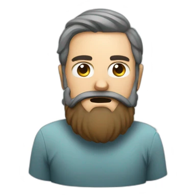 man with beard fighting a virus sticker