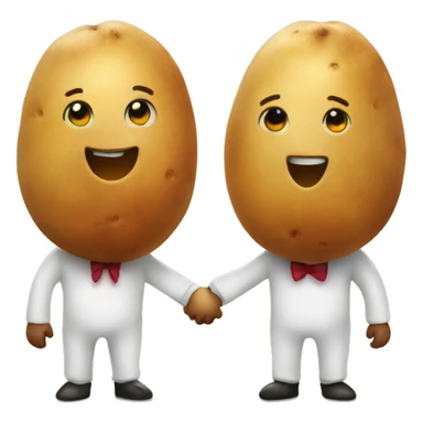two potato holding hands sticker