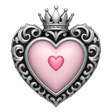 Light pink black and silver sacred heart  sticker