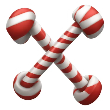 A candy cane lifting weights sticker
