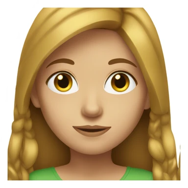 a girl with golden brown hair and green eyes sticker