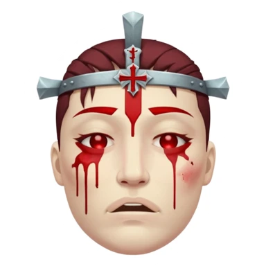 Warrior dead and closed eyes with cross eye sticker