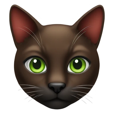 red, black, brown cat with green eyes sticker